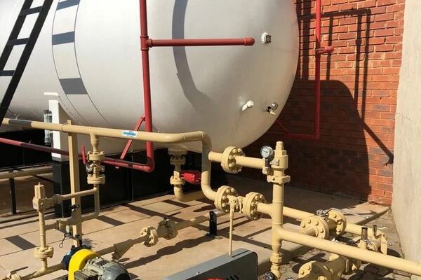 LPG tank and commercial gas pipework