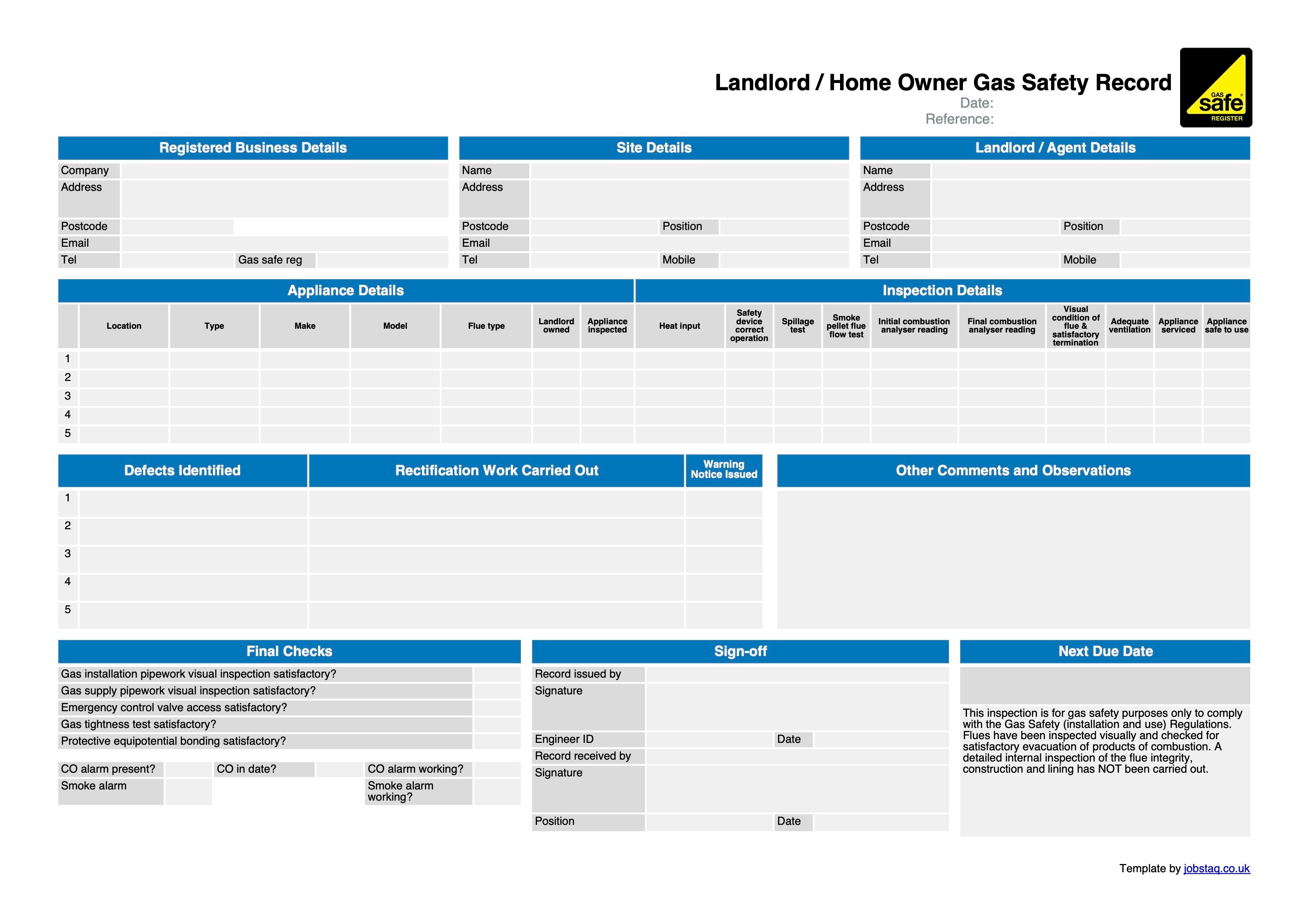 Commercial Gas Certificate